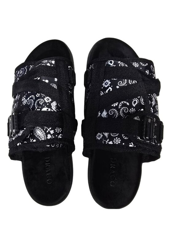 DRACO Slides Mens Shoes Size 12, 12.5, 13, 13.5 Black Sandals Bandana + Bag NEW main image 12